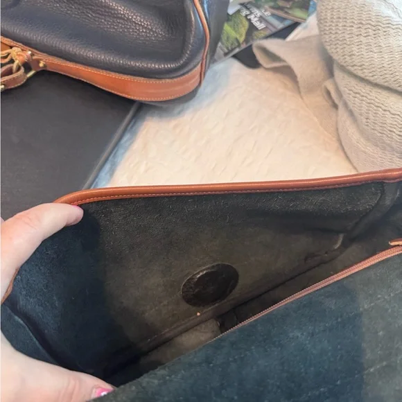 Dooney & Bourke Navy and Tan Leathee Crossbody Bag - Picture 8 of 12